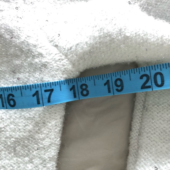 For Love And Lemons White Shimmer Buttoned Crop Sweater - Picture 5 of 6